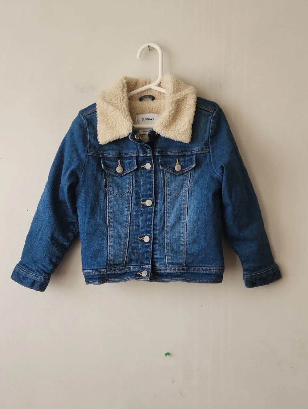 Old Navy Kids' Blue Denim Jacket with Sherpa Collar. New Without Tag